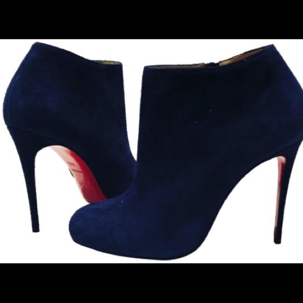Christian Louboutin Navy Suede Belissima Booties - Picture 8 of 16